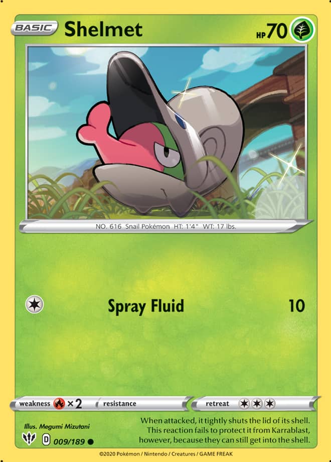 Shelmet #9/189 Common - Darkness Ablaze Pokemon card