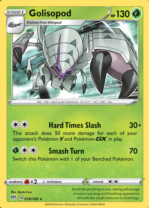 0018 Golisopod Holo Rare Darkness Ablaze