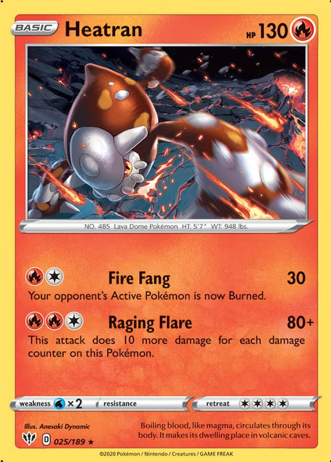 0025 Heatran Holo Rare Darkness Ablaze