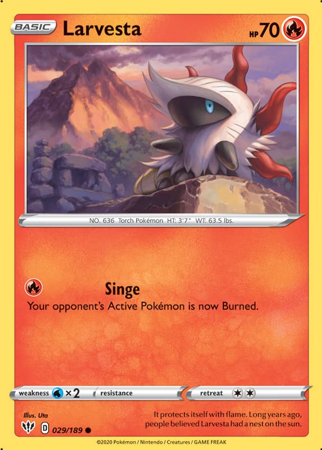 Larvesta #29/189 Common - Darkness Ablaze Pokemon card