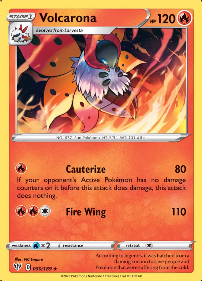 Volcarona #30/189 Rare - Darkness Ablaze Pokemon card