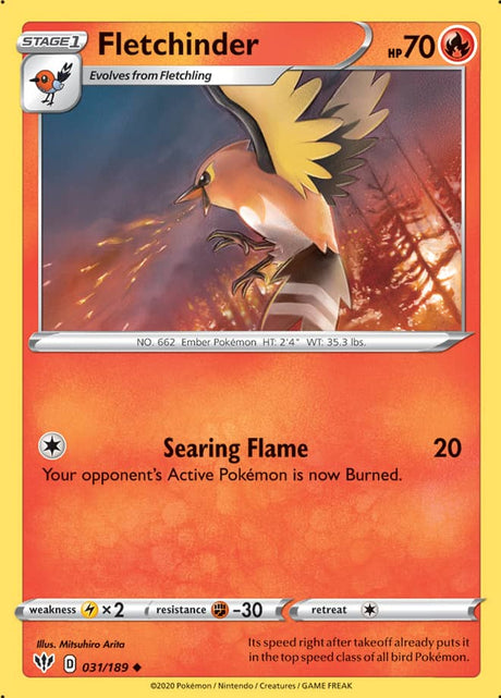 Pokemon Darkness Ablaze Fletchinder #31