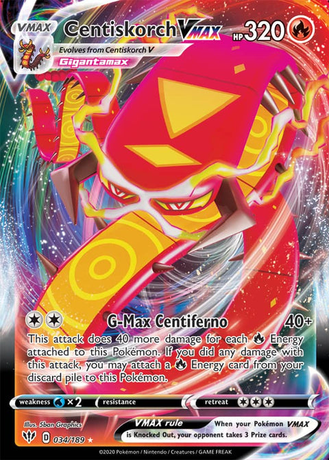0034 Centiskorch Ultra Rare Darkness Ablaze