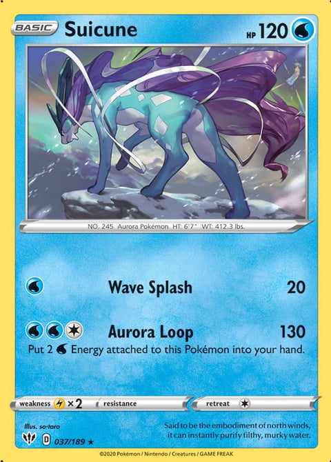 0037 Suicune Holo Rare Darkness Ablaze