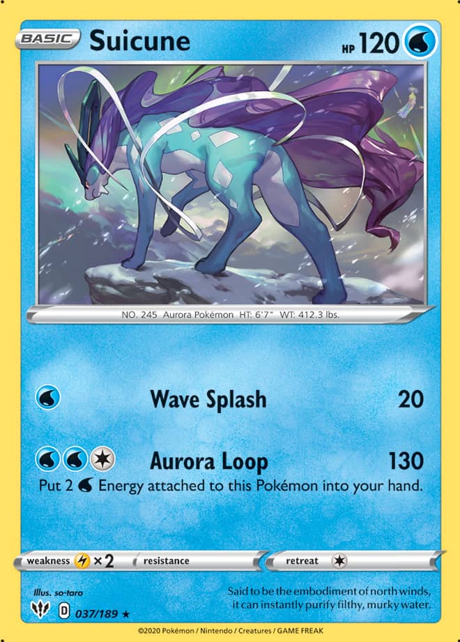 Suicune #37/189 Holo Rare - Darkness Ablaze Pokemon card