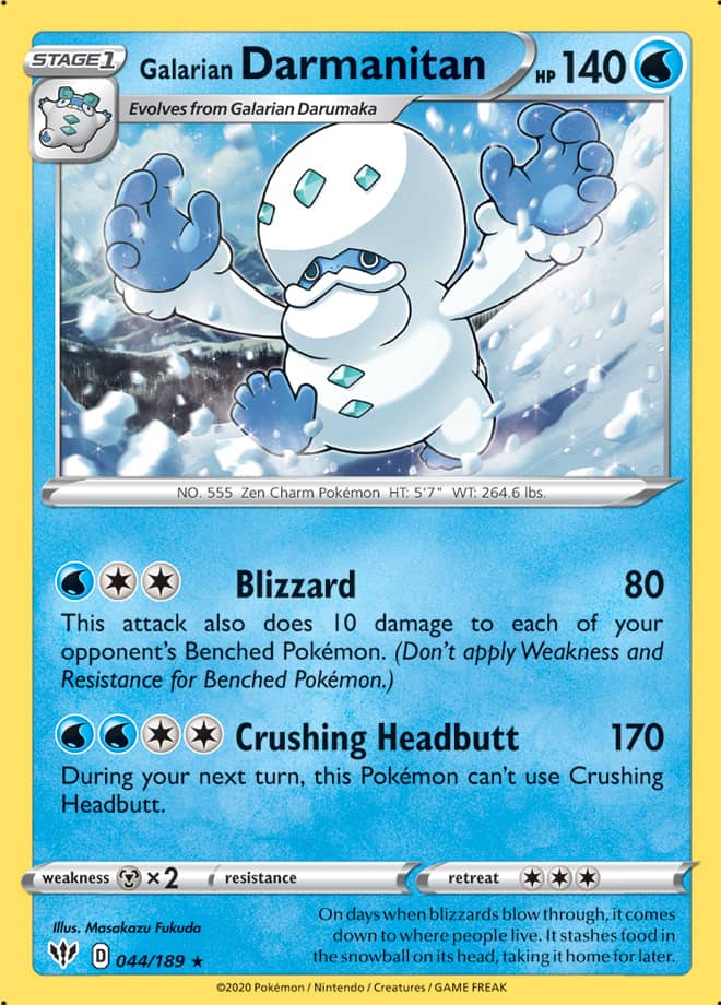 Pokemon Darkness Ablaze Galarian Darmanitan [Cracked Ice] #44