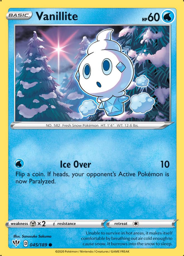 Pokemon Darkness Ablaze Vanillite #45