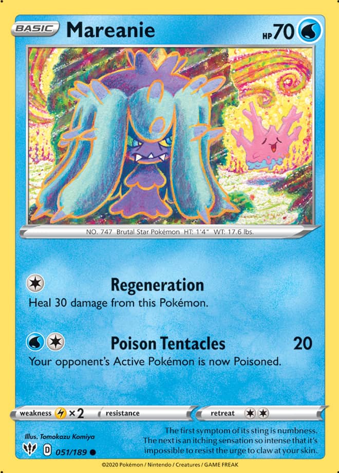 Mareanie #51/189 Common - Darkness Ablaze Pokemon card