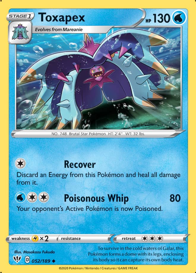 Toxapex #52/189 Uncommon - Darkness Ablaze Pokemon card