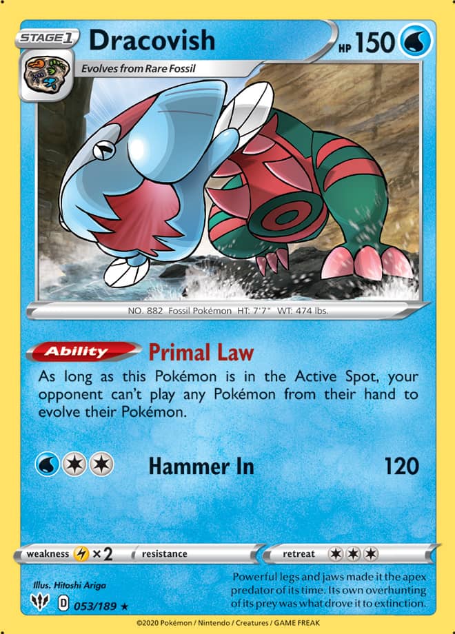 Dracovish #53/189 Holo Rare - Darkness Ablaze Pokemon card