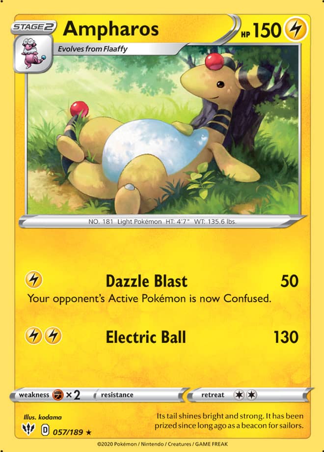 Ampharos #57/189 Rare - Darkness Ablaze Pokemon card