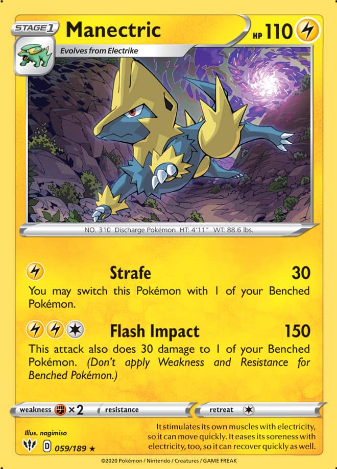Manectric #59/189 Rare - Darkness Ablaze Pokemon card
