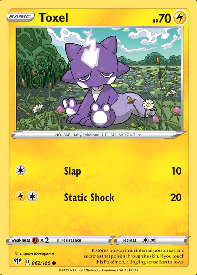 Toxel #62/189 Common - Darkness Ablaze Pokemon card