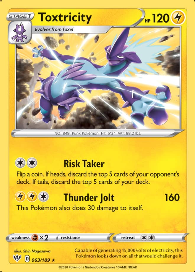 Toxtricity #63/189 Holo Rare - Darkness Ablaze Pokemon card