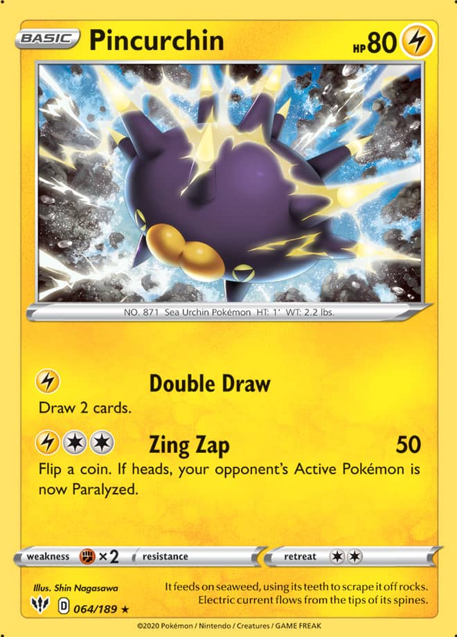 Pincurchin #64/189 Holo Rare - Darkness Ablaze Pokemon card