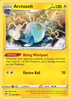 0066 Arctozolt Holo Rare Darkness Ablaze