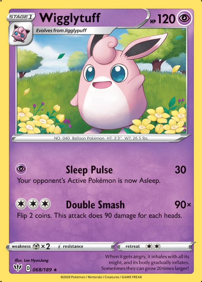 Wigglytuff #68/189 Rare - Darkness Ablaze Pokemon card