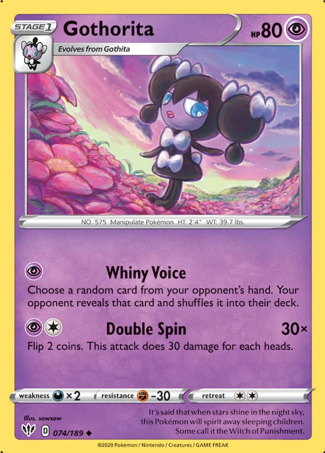 Gothorita #74/189 Uncommon - Darkness Ablaze Pokemon card
