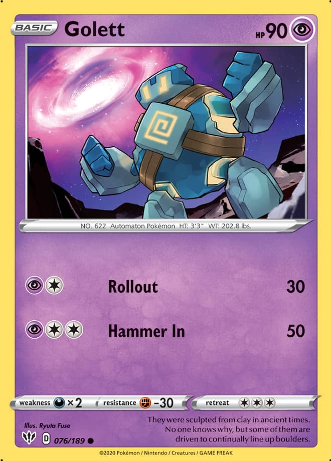 Golett #76/189 Common - Darkness Ablaze Pokemon card