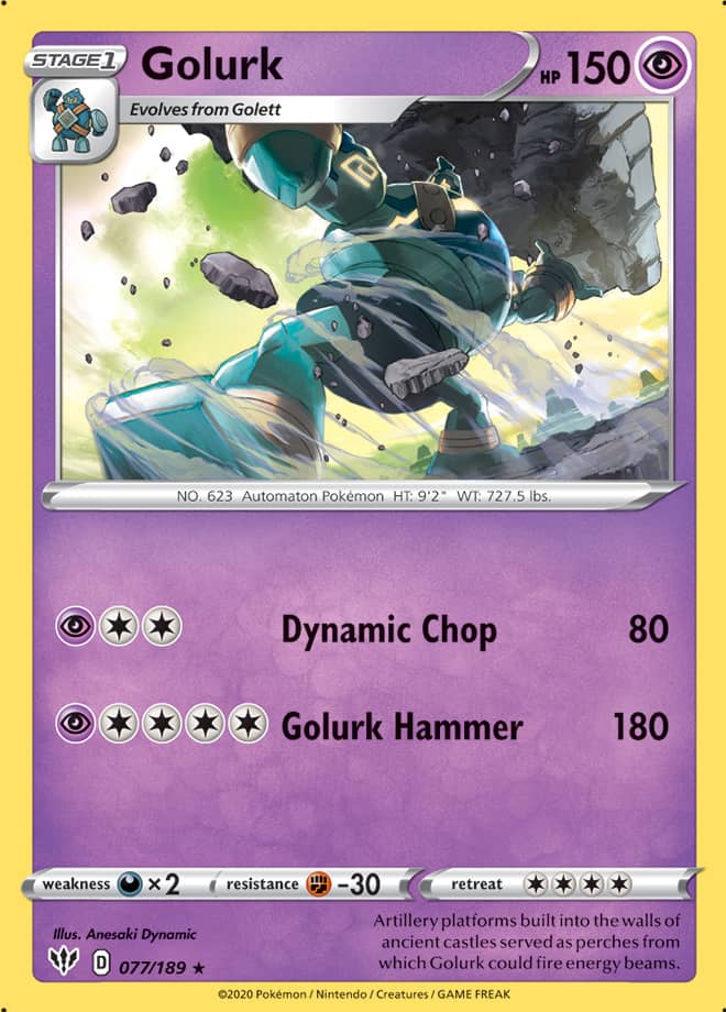 Golurk #77/189 Rare - Darkness Ablaze Pokemon card