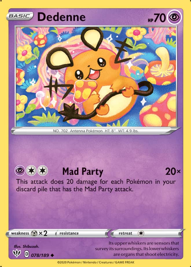 Dedenne #78/189 Uncommon - Darkness Ablaze Pokemon card