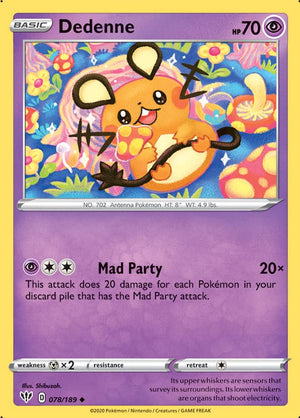 0078 Dedenne Uncommon Darkness Ablaze