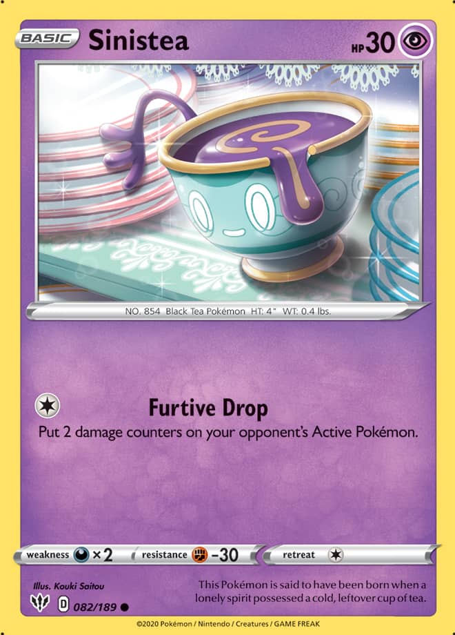 Sinistea #82/189 Common - Darkness Ablaze Pokemon card