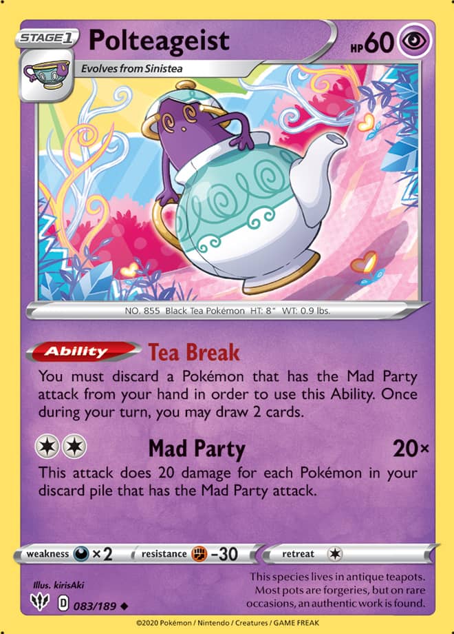 Polteageist #83/189 Uncommon - Darkness Ablaze Pokemon card