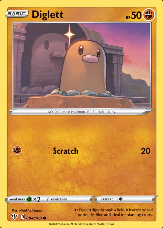 Diglett #84/189 Common - Darkness Ablaze Pokemon card
