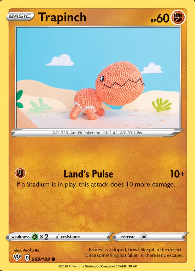 Trapinch #89/189 Common - Darkness Ablaze Pokemon card
