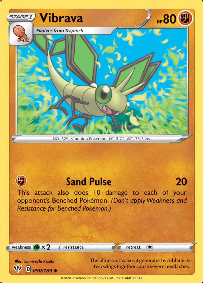 Vibrava #90/189 Uncommon - Darkness Ablaze Pokemon card