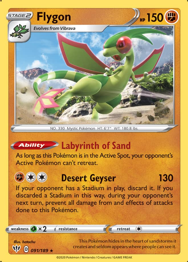 Flygon #91/189 Rare - Darkness Ablaze Pokemon card