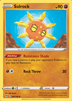 0092 Solrock Uncommon Darkness Ablaze