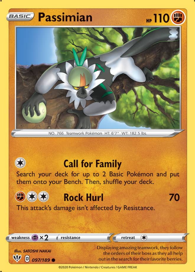 Passimian #97/189 Common - Darkness Ablaze Pokemon card