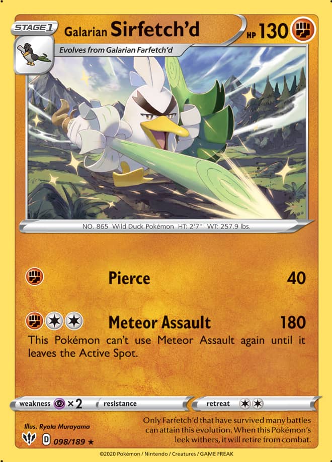 Sirfetch'd #98/189 Rare - Darkness Ablaze Pokemon card
