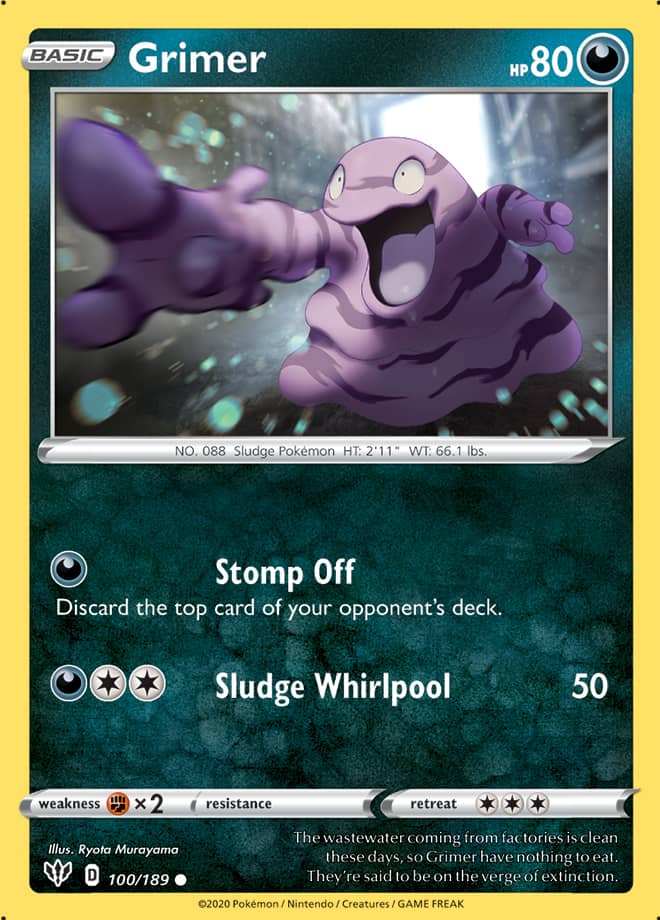 Grimer #100/189 Common - Darkness Ablaze Pokemon card