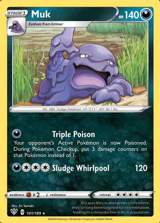 Muk #101/189 Rare - Darkness Ablaze Pokemon card