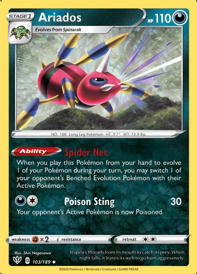 Ariados #103/189 Uncommon - Darkness Ablaze Pokemon card