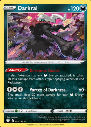 0105 Darkrai Holo Rare Darkness Ablaze