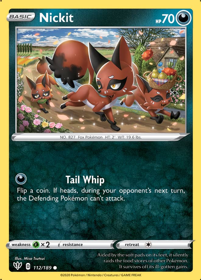 Nickit #112/189 Common - Darkness Ablaze Pokemon card