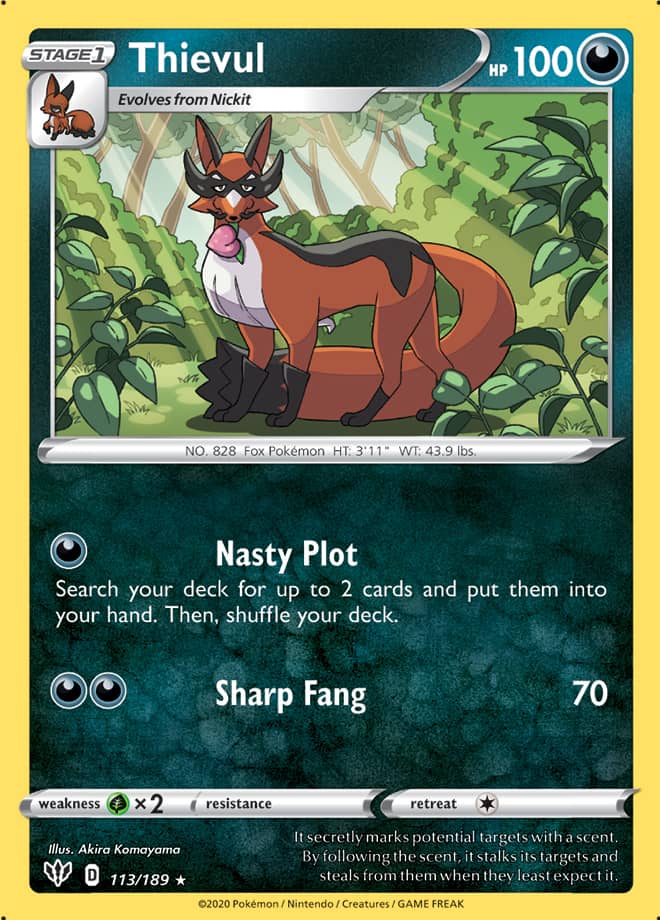Thievul #113/189 Rare - Darkness Ablaze Pokemon card