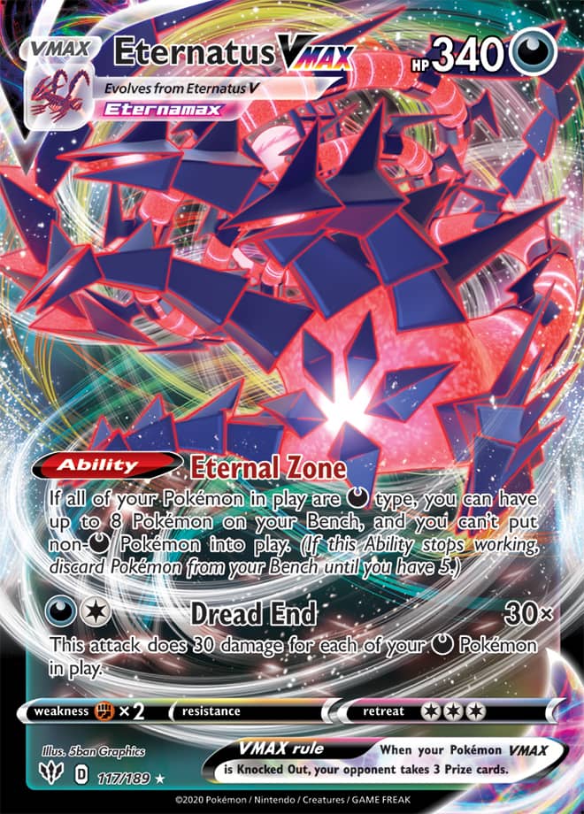 Eternatus #117/189 Ultra Rare - Darkness Ablaze Pokemon card