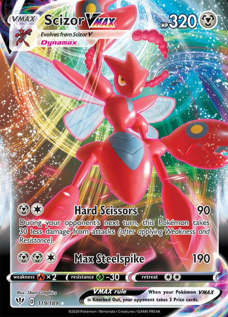 Pokemon Darkness Ablaze Scizor VMAX #119