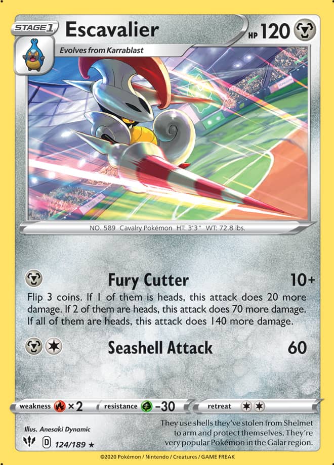 Escavalier #124/189 Rare - Darkness Ablaze Pokemon card