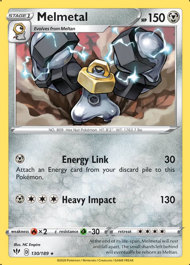 Melmetal #130/189 Rare - Darkness Ablaze Pokemon card