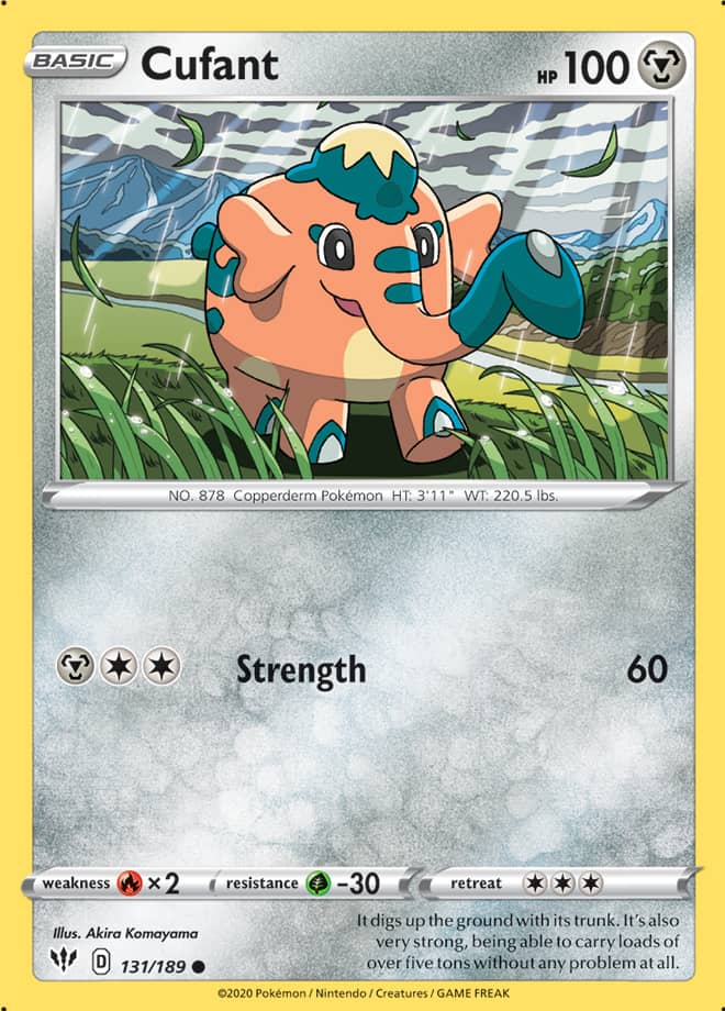 Cufant #131/189 Common - Darkness Ablaze Pokemon card