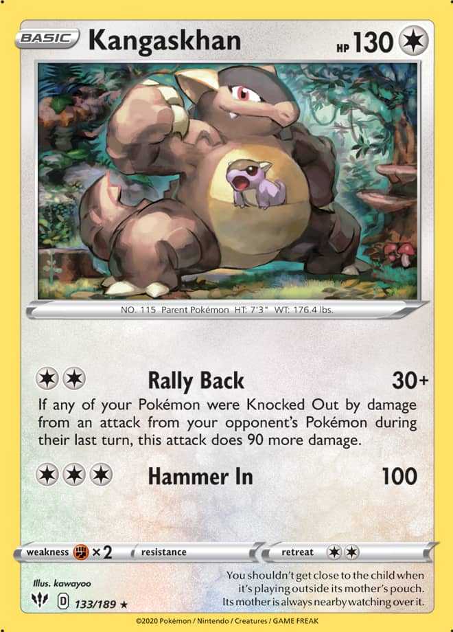 Kangaskhan #133/189 Holo Rare - Darkness Ablaze Pokemon card