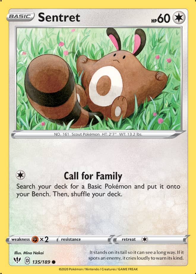 Sentret #135/189 Common - Darkness Ablaze Pokemon card