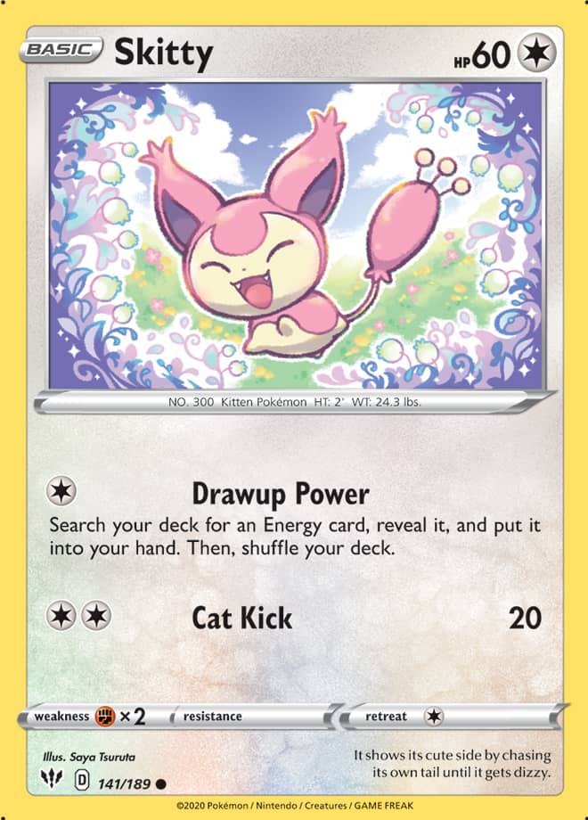Skitty #141/189 Common - Darkness Ablaze Pokemon card