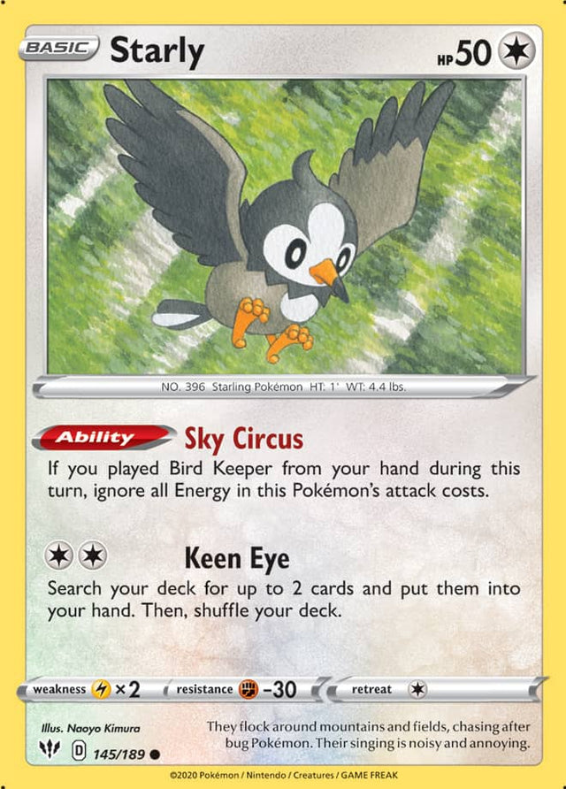 Pokemon Darkness Ablaze Starly #145